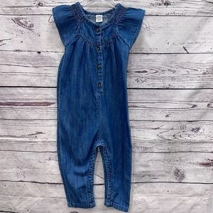 Old Navy Girls Denim Jumpsuit/Romper Size 18-24M